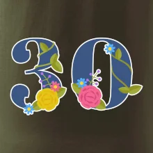 Kvetinové číslo kreslené - 30