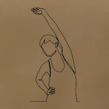 Preťahujúca sa žena jedným ťahom