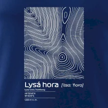 Lysá hora - vrstevnice v obdĺžniku