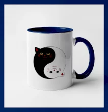 Mačky jin jang farebné