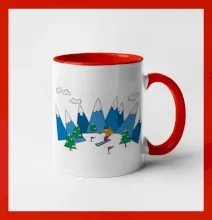 Lyžiar a farebné hory