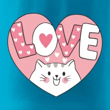 Mačka love - ružové srdce