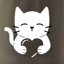 Mačka drží srdce Mačka drží srdce