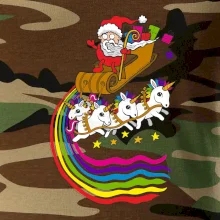 Santa a jednorožce (Pecka design)