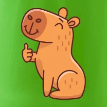 Kapybara s palcom hore