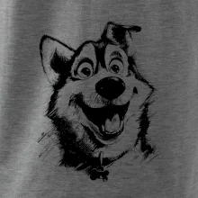 Čiernobiela karikatúra husky