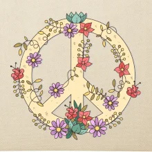 Peace symbol pieskový