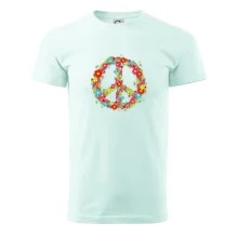 Peace symbol červené kvety