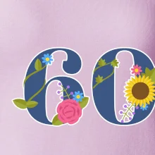 Kvetinové číslo kreslené - 60