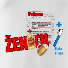 Tričko na rozlúčku s úlohami na chrbte + nápis ženích