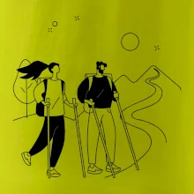 Kreslený pár na výlete