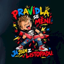 Pravidla se mění listopadový rebel s rozlomenou pastelkou