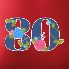 Kvetinové číslo kreslené - 80