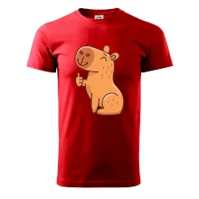 Kapybara s palcom hore