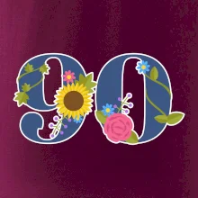 Kvetinové číslo kreslené - 90