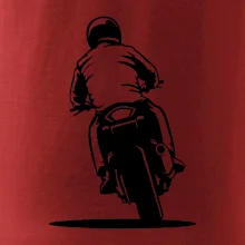 Motorkář na zádech - silnice