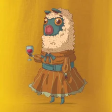 Alpaka s vínom žena