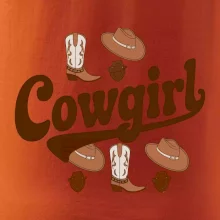 Cowgirl nápis a oblečenie Cowgirl nápis a oblečenie