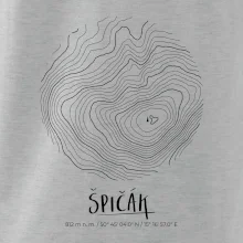 Špičák - vrstevnice v kruhu