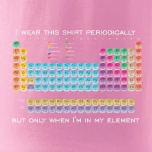 I wear this shirt periodically but only when I'm in my element I wear this shirt periodically but only when I'm in my element