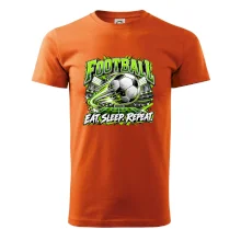 Futbalová lopta a štadión eat sleep repeat