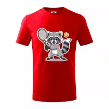 Mýval hrá tenis kreslený