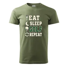 Eat sleep golf repeat typografie