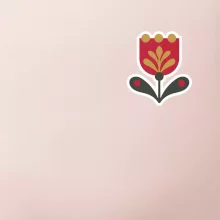 Folklór na prsníku tulipán