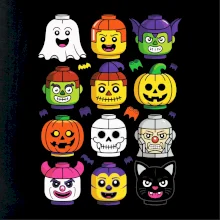 Halloweenskej lego hlavy