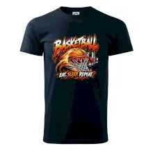 Basketbalový kôš s loptou eat sleep repeat