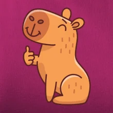 Kapybara s palcom hore