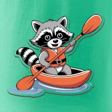 Mýval v kajaku kreslený