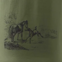 Kôň a žriebä maľované