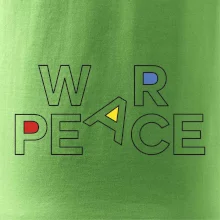 War, peace - farebný nápis