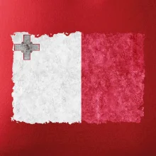 Vlajka Malta ohrýzaná