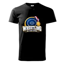 Zápasnická žíněnka se zlatou medailí eat sleep wrestling  repeat