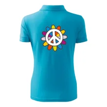 Peace symbol s kreslenou kvetinou