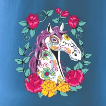 Kôň farebný s kvetinami