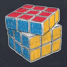 Rubikova kocka kreslená