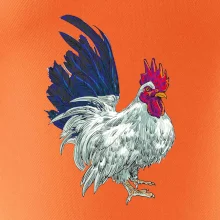 Kohút kreslený biely