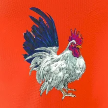 Kohút kreslený biely