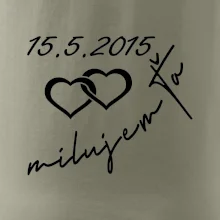 Mikina milujem ťa s dátumom na rukáve Mikina milujem ťa s dátumom na rukáve