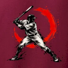 Baseballový pálkař japonská tušová malba
