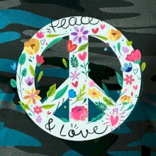 Peace and love symbol