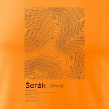 Šerák - vrstevnice v obdĺžniku