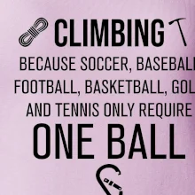 Climbing beacause one ball