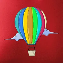 Teplovzdušný balón v oblakoch