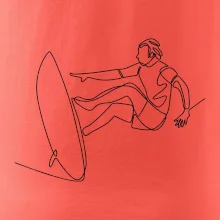 Surfer na vlne jedným ťahom