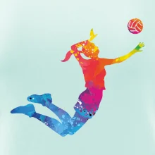 Volejbalistka splash s loptou