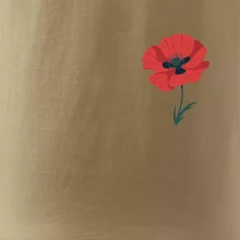 Vlčí mak kreslený na prsníku